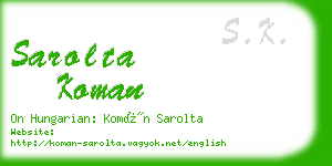 sarolta koman business card